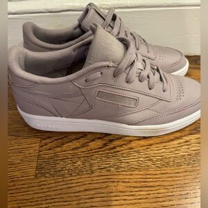 Reebok Club C's, gray with red/white/blue stitching